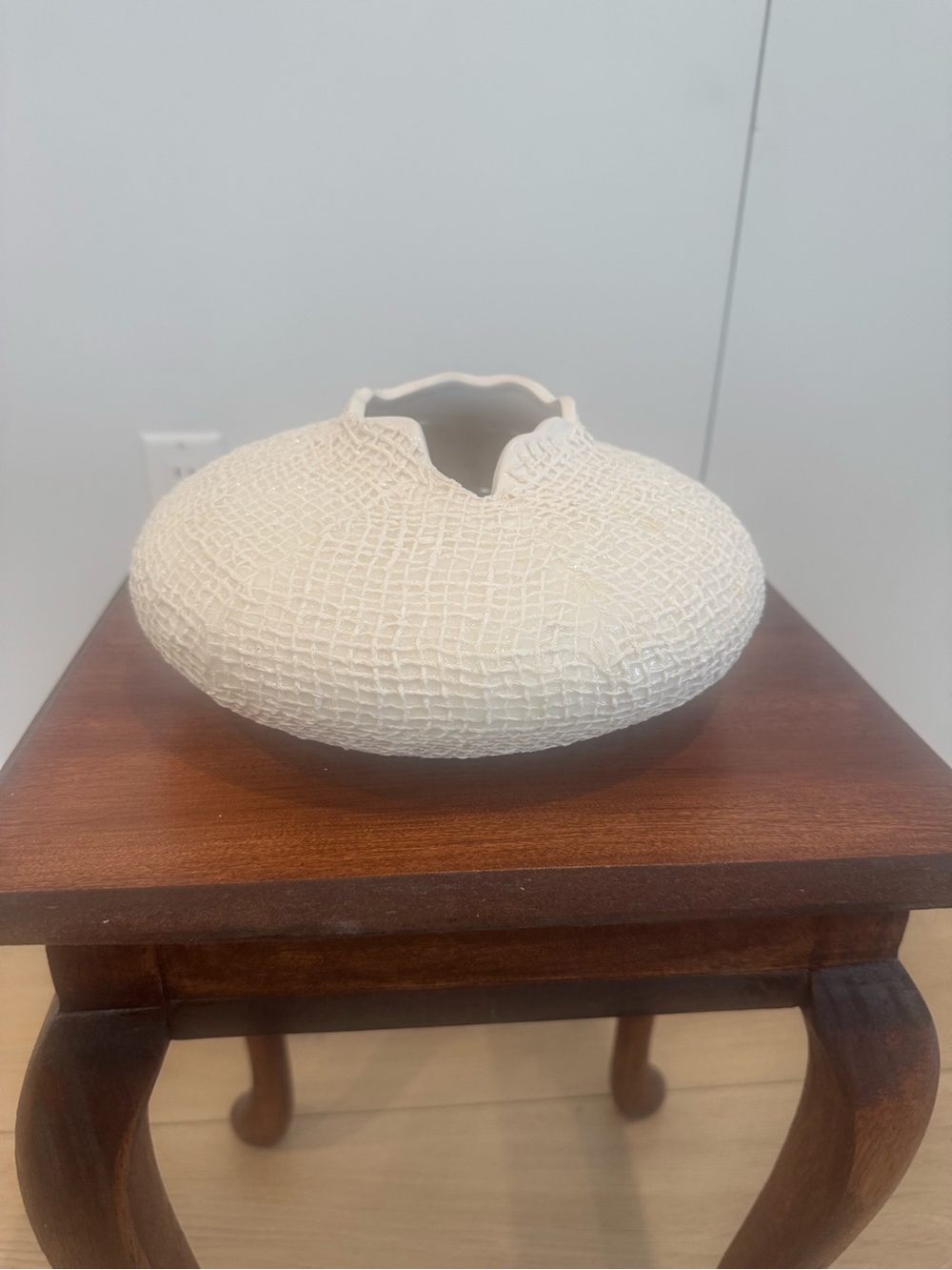 Crate&Barrel Textured White Ceramic  Vase